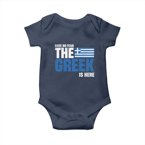 Proud Greece Baby Onesie Have No Fear The Greek Is Here TS09 Navy Print Your Wear