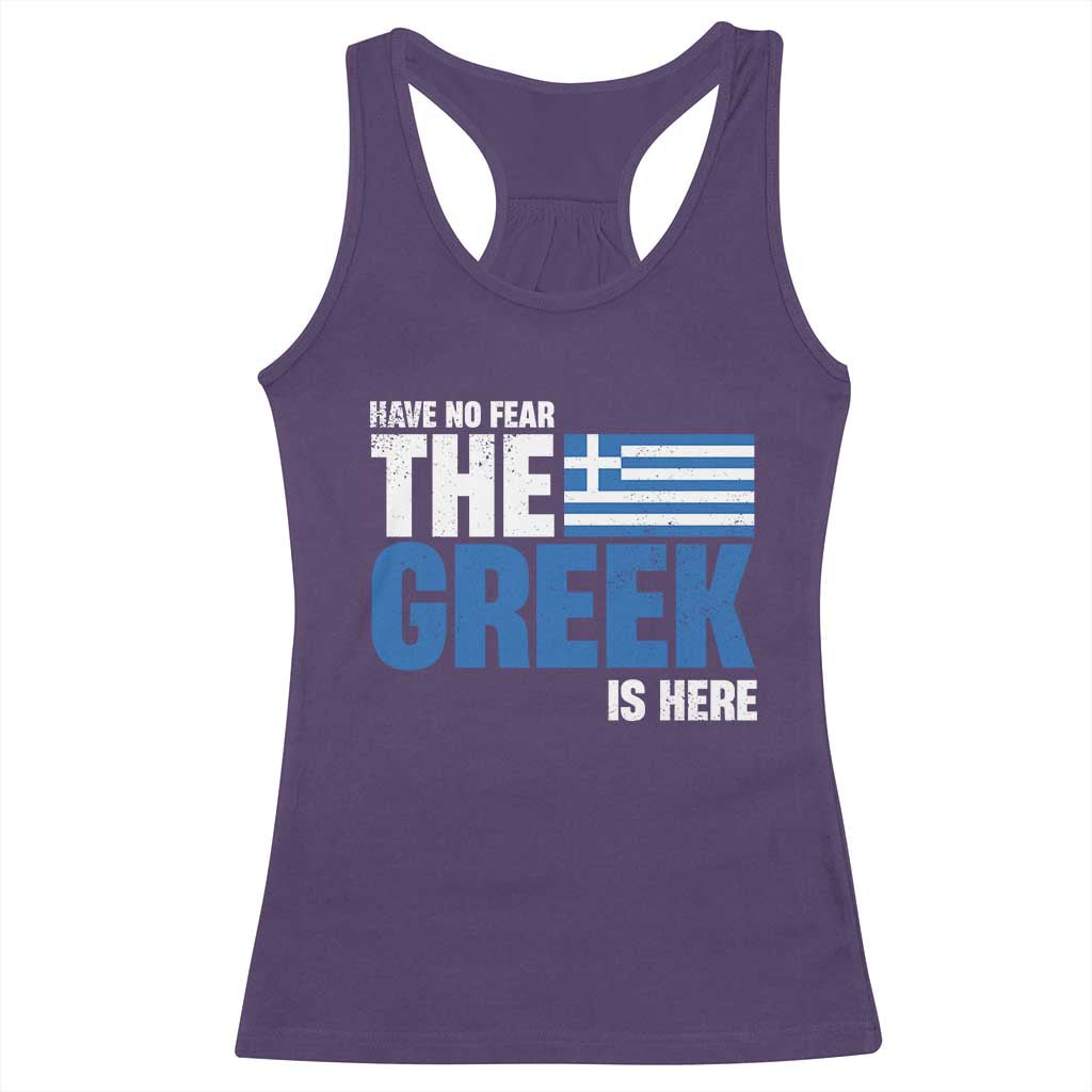 Proud Greece Racerback Tank Top Have No Fear The Greek Is Here TS09 Purple Print Your Wear