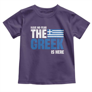 Proud Greece Toddler T Shirt Have No Fear The Greek Is Here TS09 Purple Print Your Wear