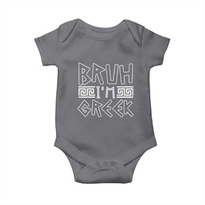 Proud Greece Baby Onesie Bruh I'm Greek TS09 Charcoal Print Your Wear
