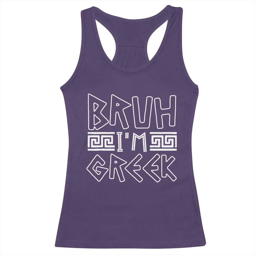 Proud Greece Racerback Tank Top Bruh I'm Greek TS09 Purple Print Your Wear