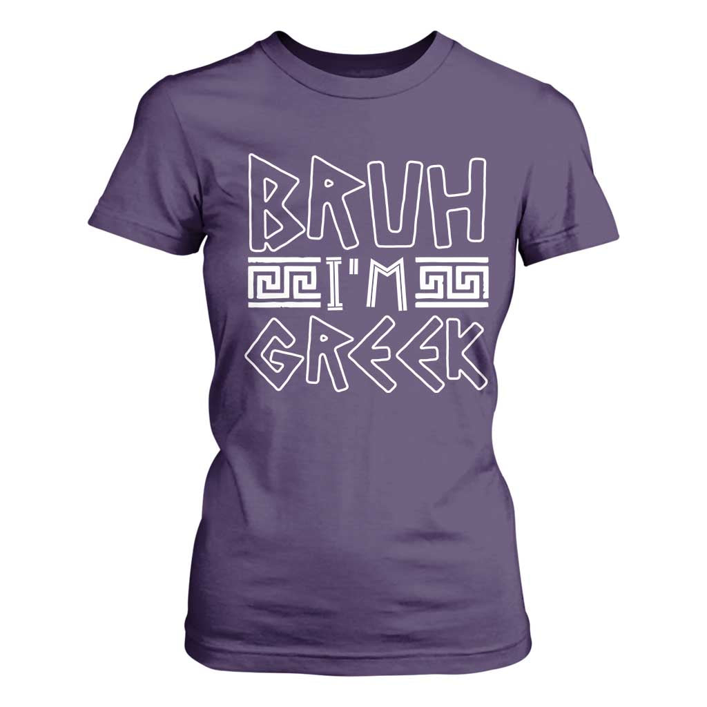 Proud Greece T Shirt For Women Bruh I'm Greek TS09 Purple Print Your Wear