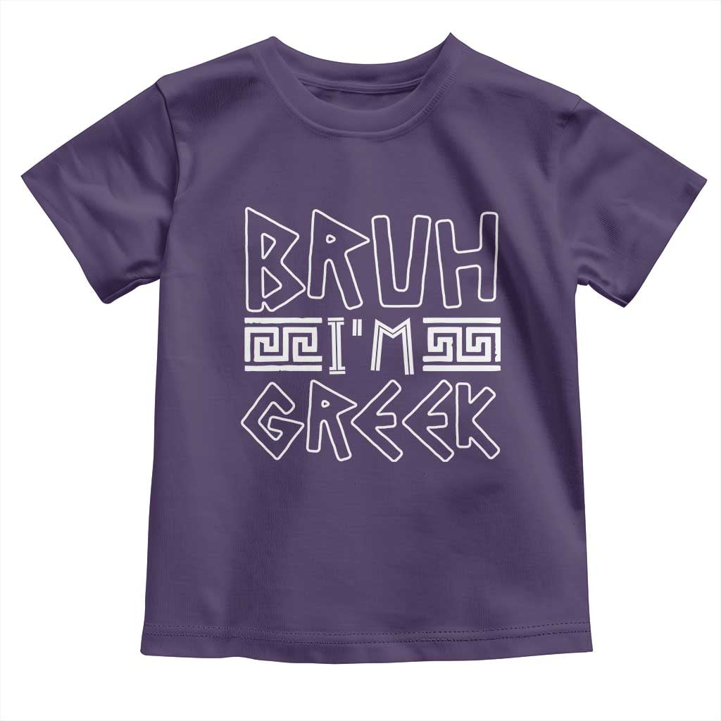 Proud Greece Toddler T Shirt Bruh I'm Greek TS09 Purple Print Your Wear