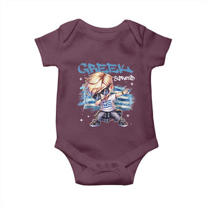 Funny Greek Boy Baby Onesie Greek And Proud Dabbing TS09 Maroon Print Your Wear