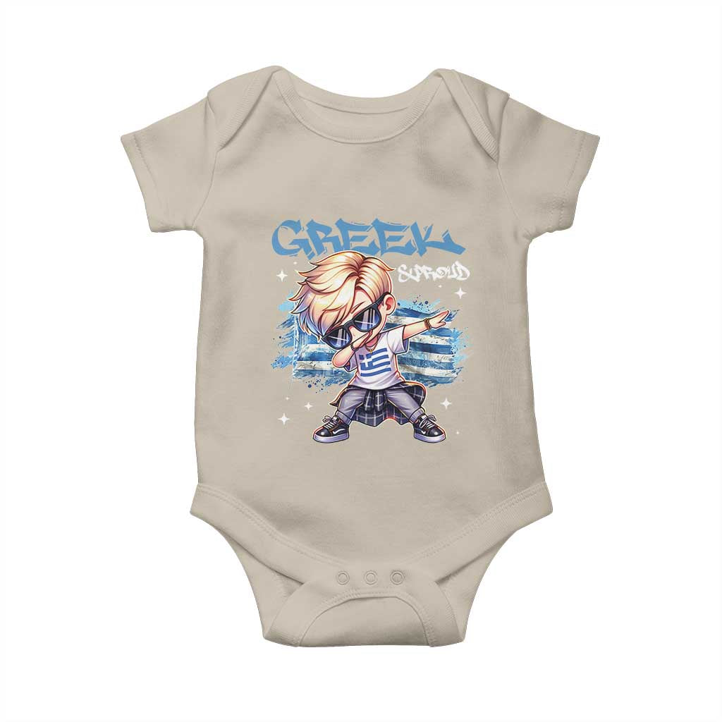 Funny Greek Boy Baby Onesie Greek And Proud Dabbing TS09 Sand Print Your Wear
