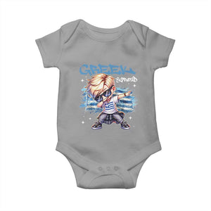 Funny Greek Boy Baby Onesie Greek And Proud Dabbing TS09 Sport Gray Print Your Wear