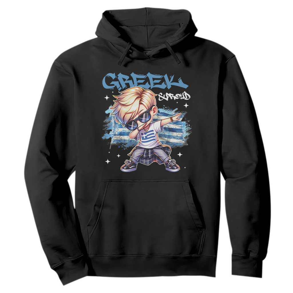 Funny Greek Boy Hoodie Greek And Proud Dabbing TS09 Black Print Your Wear