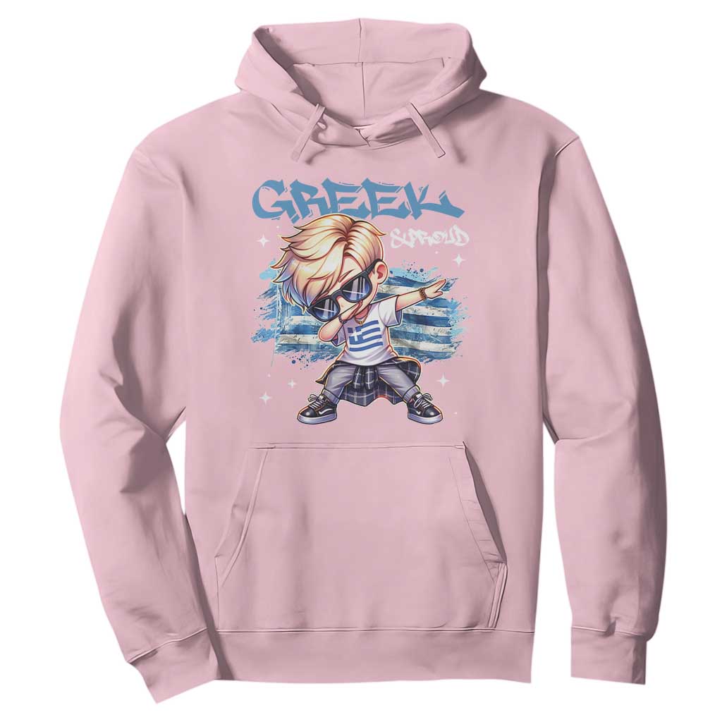 Funny Greek Boy Hoodie Greek And Proud Dabbing TS09 Light Pink Print Your Wear