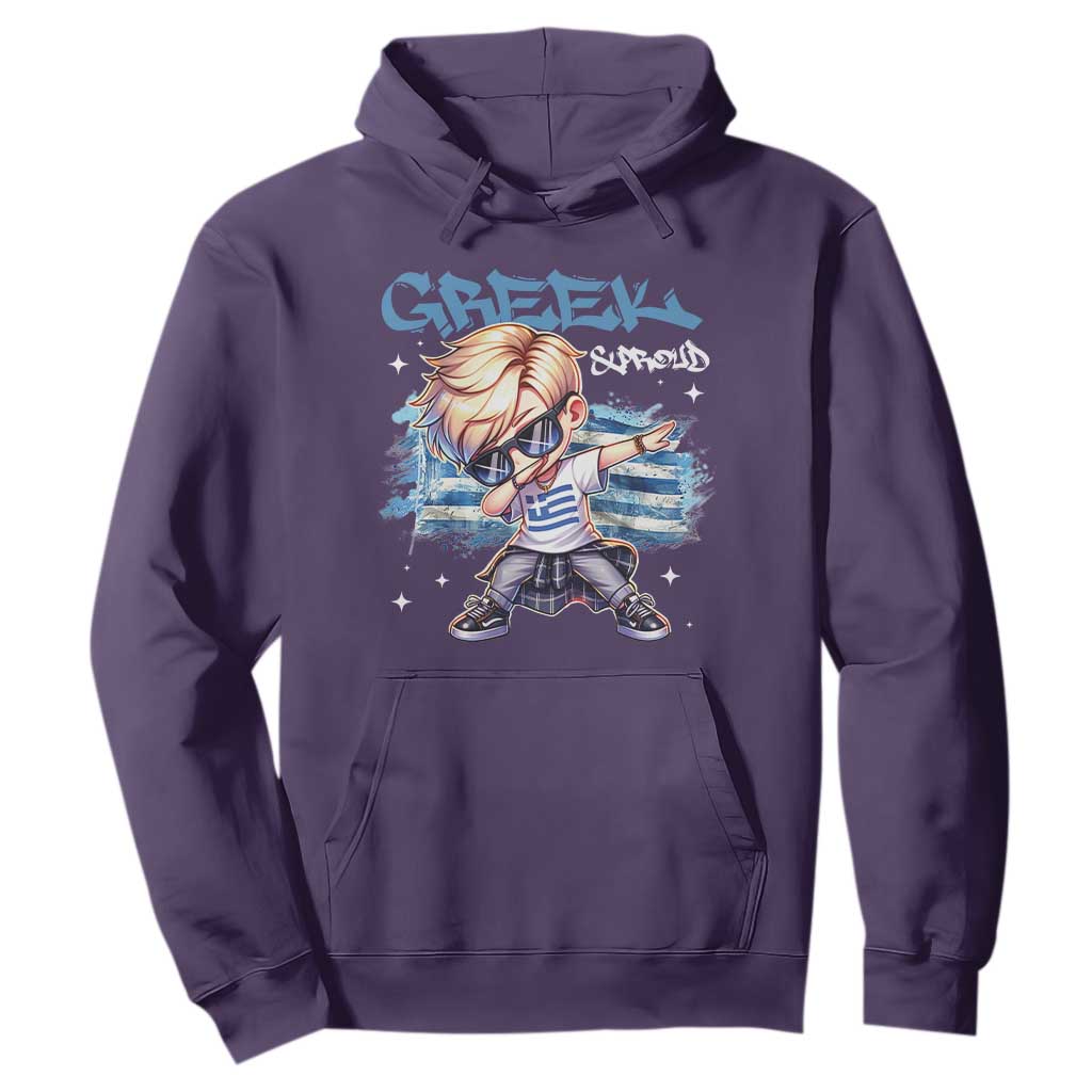 Funny Greek Boy Hoodie Greek And Proud Dabbing TS09 Purple Print Your Wear