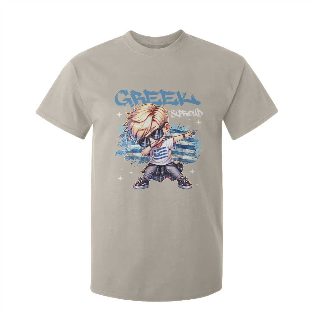 Funny Greek Boy T Shirt For Kid Greek And Proud Dabbing TS09 Sand Print Your Wear