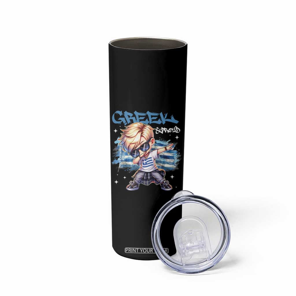 Funny Greek Boy Skinny Tumbler Greek And Proud Dabbing TS09 Print Your Wear