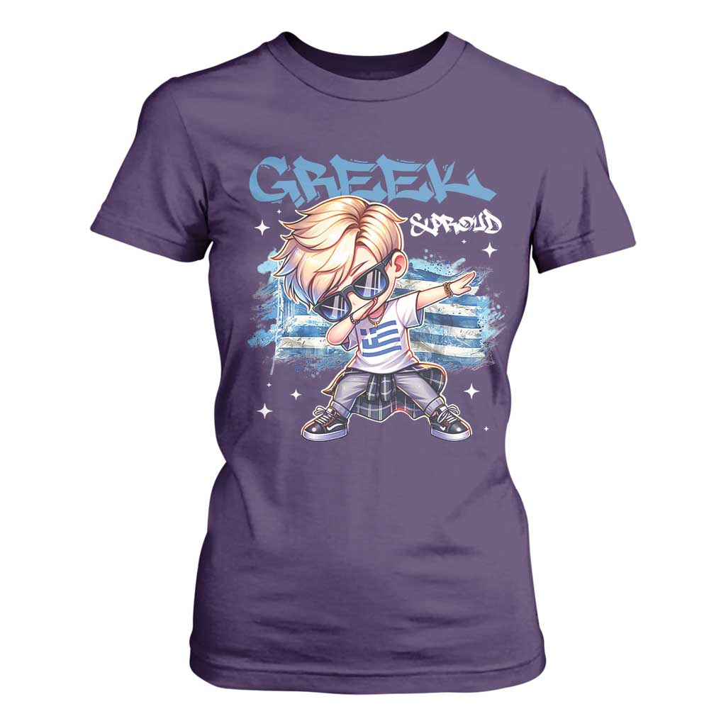 Funny Greek Boy T Shirt For Women Greek And Proud Dabbing TS09 Purple Print Your Wear
