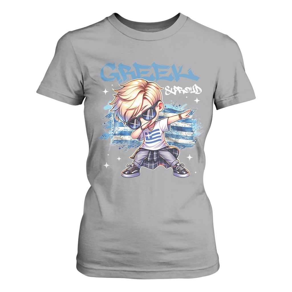 Funny Greek Boy T Shirt For Women Greek And Proud Dabbing TS09 Sport Gray Print Your Wear