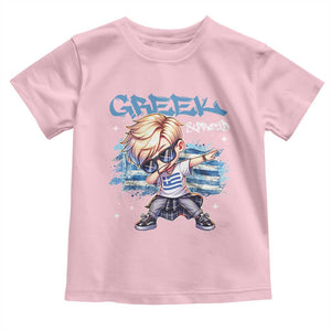 Funny Greek Boy Toddler T Shirt Greek And Proud Dabbing TS09 Light Pink Print Your Wear