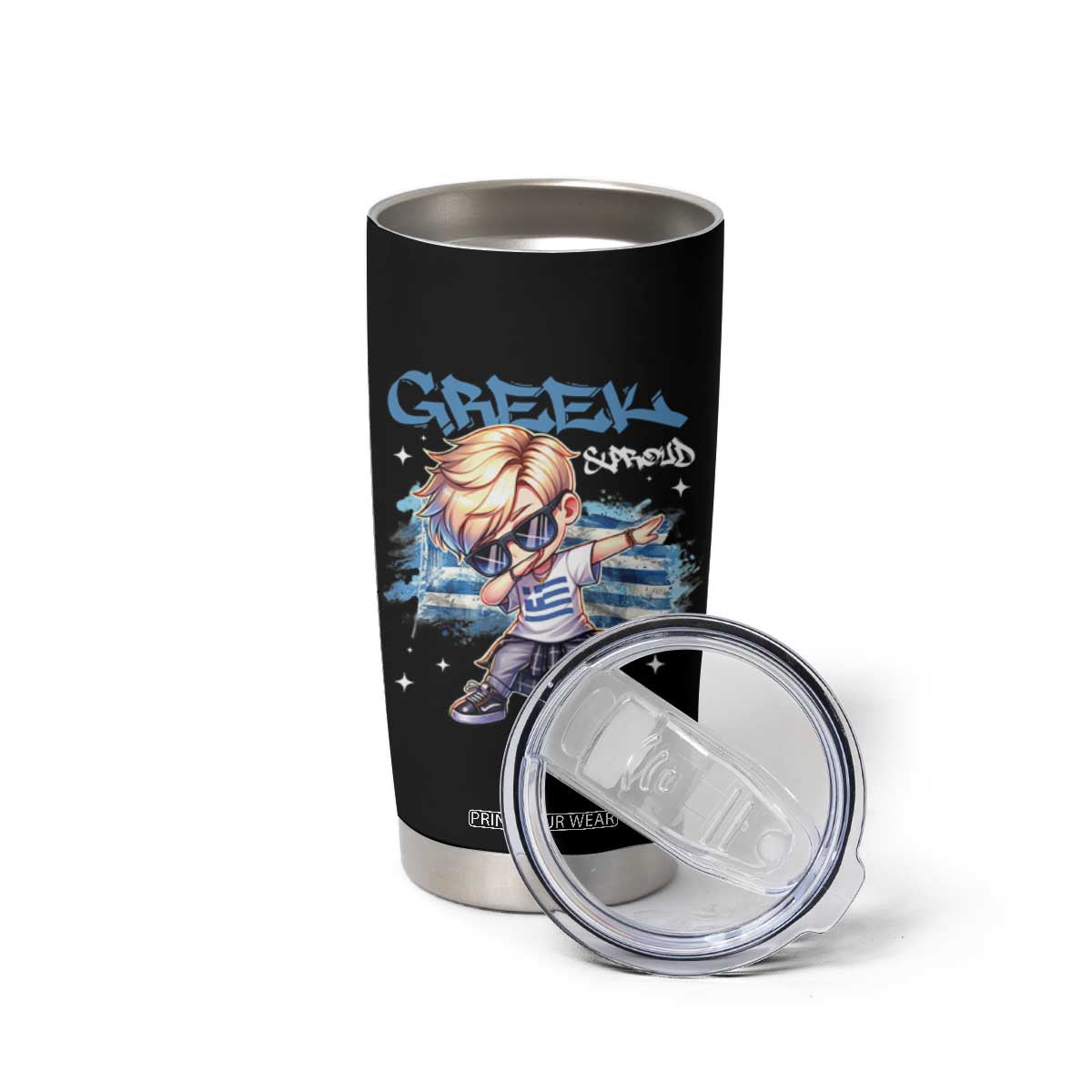 Funny Greek Boy Tumbler Cup Greek And Proud Dabbing TS09 Print Your Wear