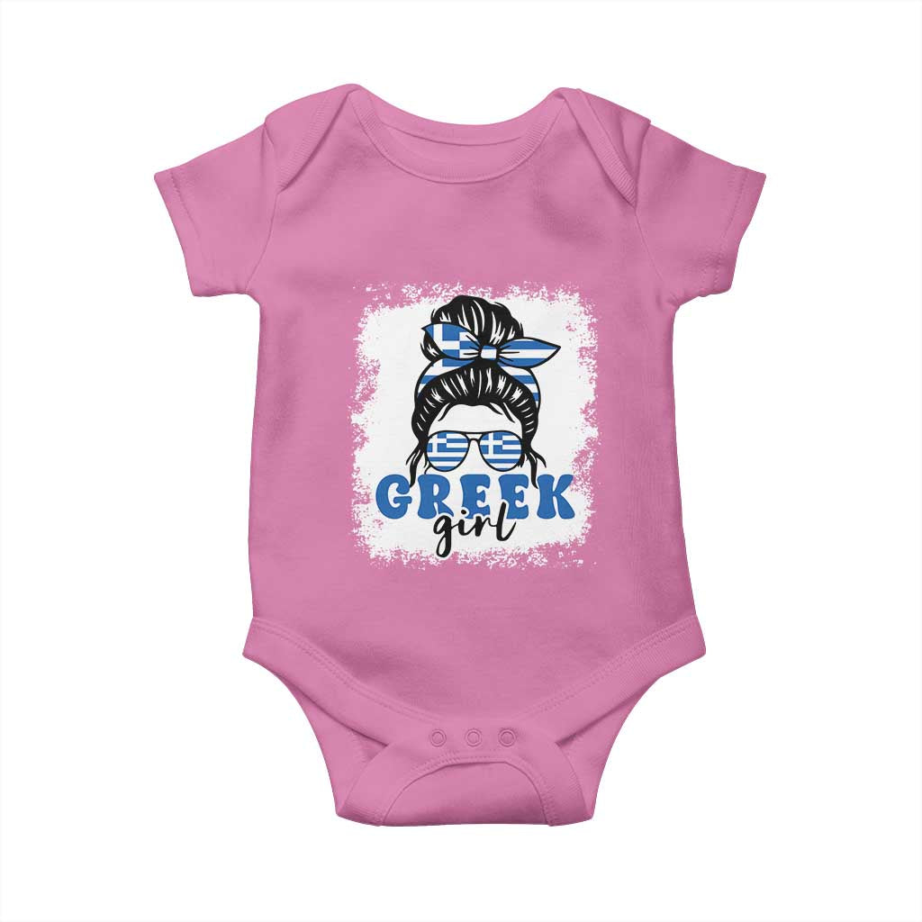 Greek Girl Pride Baby Onesie Proud Greece Messy Bun Girl TS09 Azalea Print Your Wear