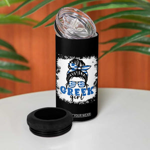 Greek Girl Pride 4 in 1 Can Cooler Tumbler Proud Greece Messy Bun Girl TS09 Print Your Wear