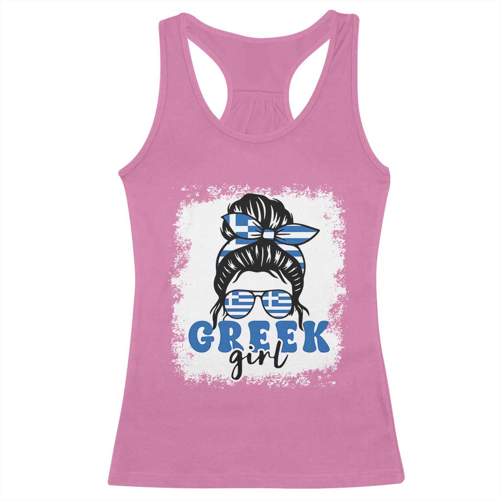Greek Girl Pride Racerback Tank Top Proud Greece Messy Bun Girl TS09 Azalea Print Your Wear