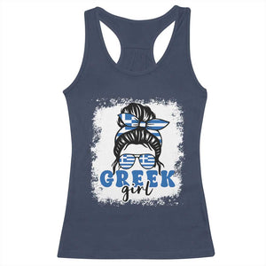 Greek Girl Pride Racerback Tank Top Proud Greece Messy Bun Girl TS09 Navy Print Your Wear