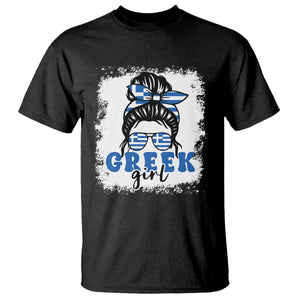 Greek Girl Pride T Shirt Proud Greece Messy Bun Girl TS09 Black Print Your Wear