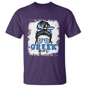 Greek Girl Pride T Shirt Proud Greece Messy Bun Girl TS09 Purple Print Your Wear