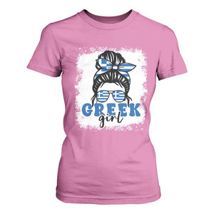 Greek Girl Pride T Shirt For Women Proud Greece Messy Bun Girl TS09 Azalea Print Your Wear
