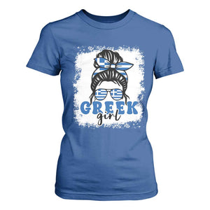 Greek Girl Pride T Shirt For Women Proud Greece Messy Bun Girl TS09 Royal Blue Print Your Wear