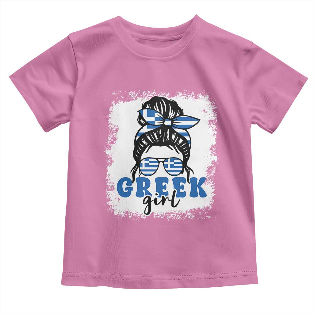 Greek Girl Pride Toddler T Shirt Proud Greece Messy Bun Girl TS09 Azalea Print Your Wear