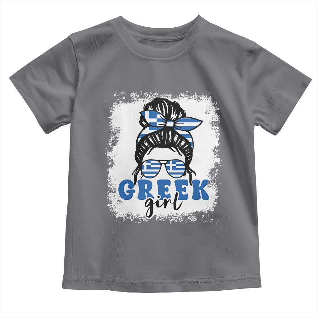 Greek Girl Pride Toddler T Shirt Proud Greece Messy Bun Girl TS09 Charcoal Print Your Wear