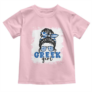 Greek Girl Pride Toddler T Shirt Proud Greece Messy Bun Girl TS09 Light Pink Print Your Wear