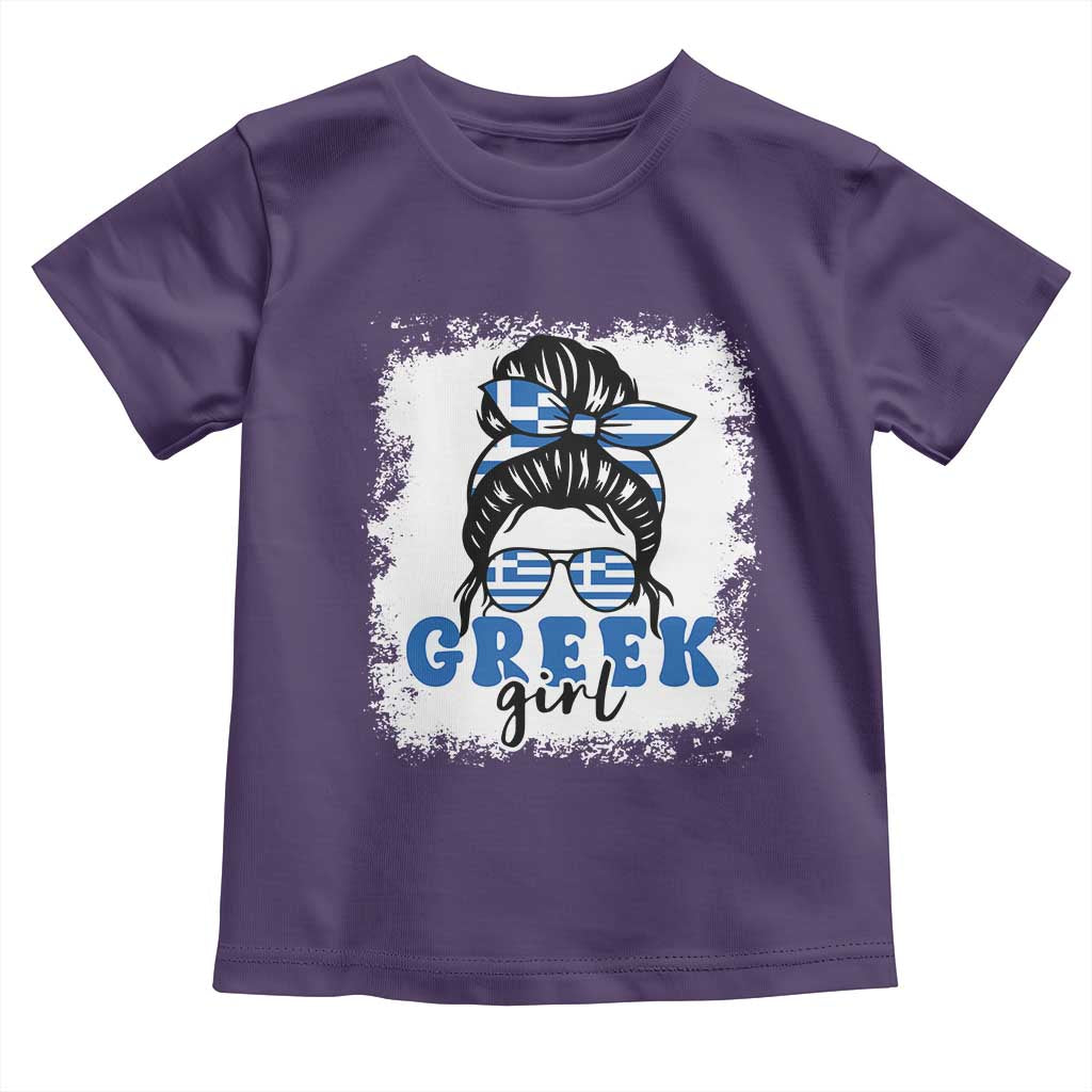 Greek Girl Pride Toddler T Shirt Proud Greece Messy Bun Girl TS09 Purple Print Your Wear