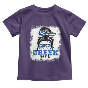 Greek Girl Pride Toddler T Shirt Proud Greece Messy Bun Girl TS09 Purple Print Your Wear
