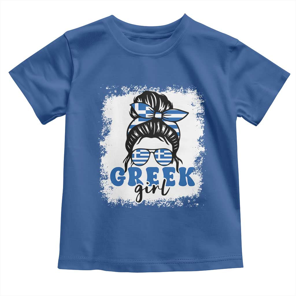 Greek Girl Pride Toddler T Shirt Proud Greece Messy Bun Girl TS09 Royal Blue Print Your Wear