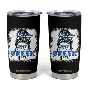 Greek Girl Pride Tumbler Cup Proud Greece Messy Bun Girl TS09 Black Print Your Wear