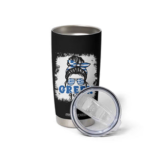 Greek Girl Pride Tumbler Cup Proud Greece Messy Bun Girl TS09 Print Your Wear