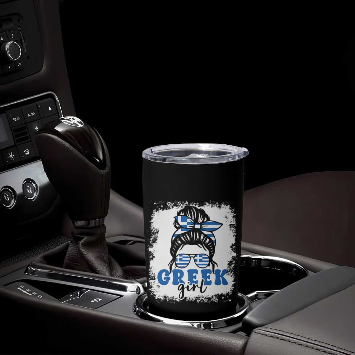 Greek Girl Pride Tumbler Cup Proud Greece Messy Bun Girl TS09 Print Your Wear