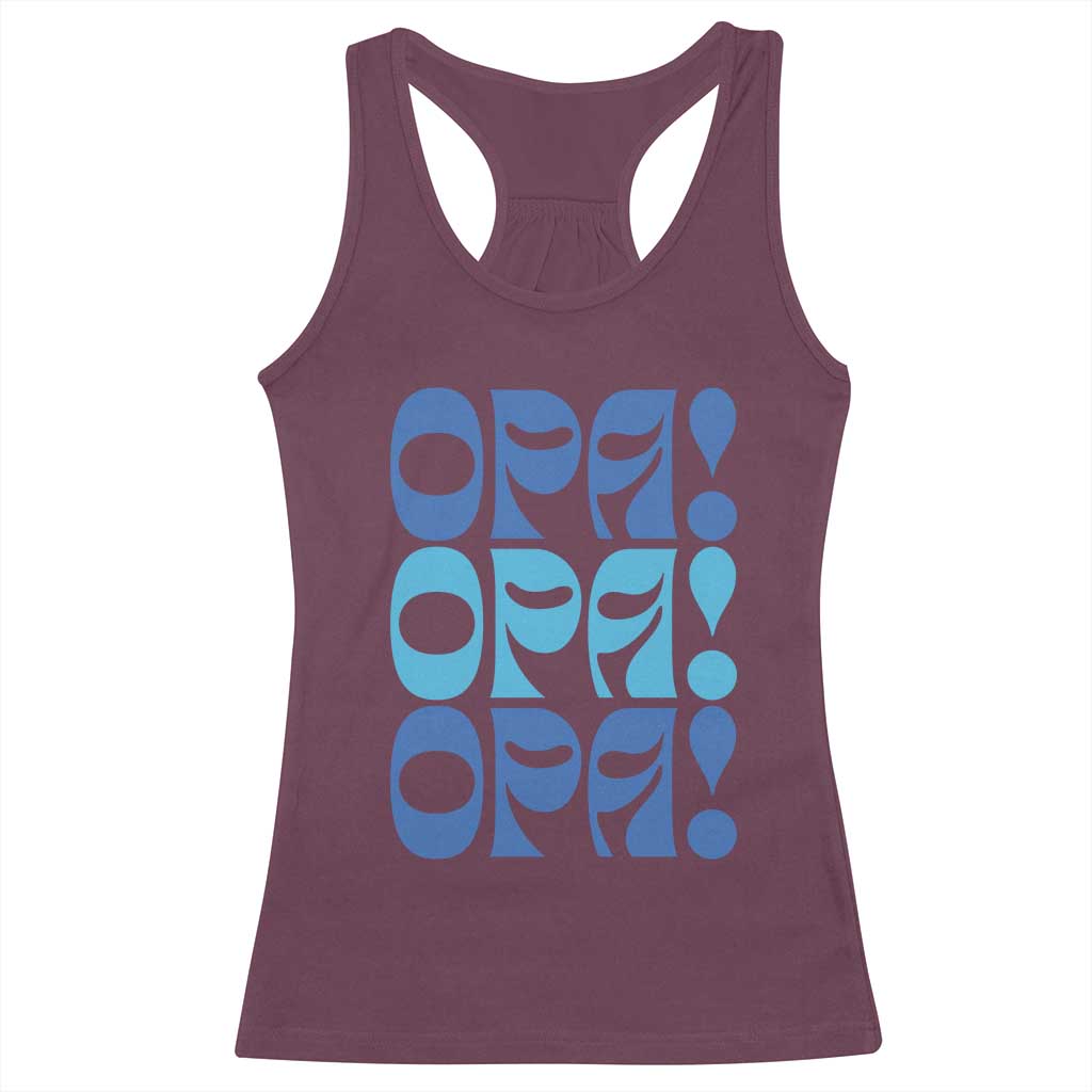 Greek Oops Opa Racerback Tank Top TS09 Maroon Print Your Wear