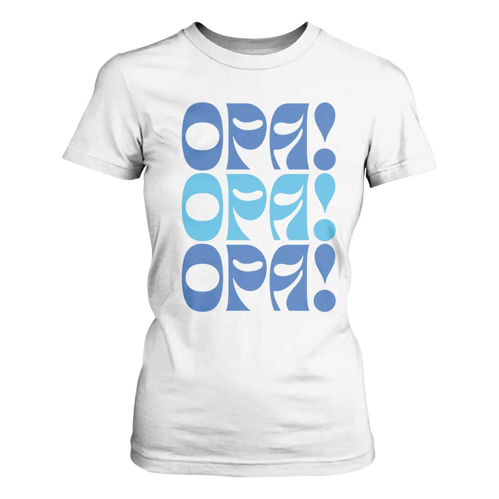 Greek Oops Opa T Shirt For Women TS09 White Print Your Wear