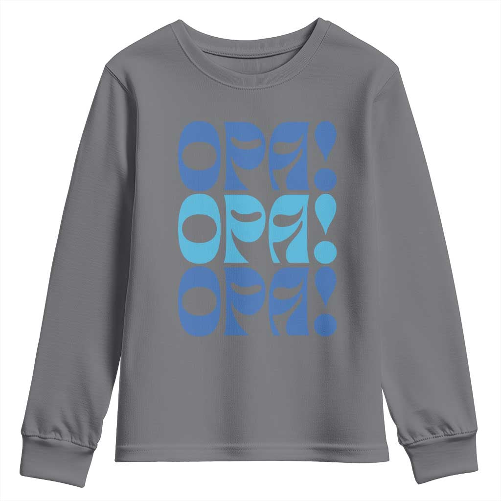 Greek Oops Opa Youth Sweatshirt TS09 Charcoal Print Your Wear