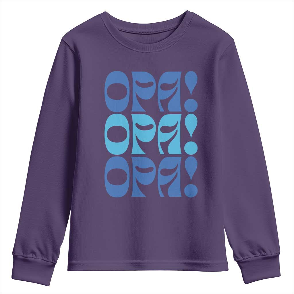 Greek Oops Opa Youth Sweatshirt TS09 Purple Print Your Wear