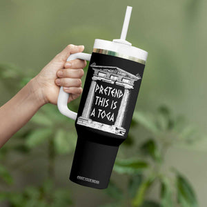 Greek Pride Tumbler With Handle Pretend This Is A Toga Party TS09 Print Your Wear