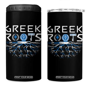Greek Roots Pride 4 in 1 Can Cooler Tumbler TS09 One Size: 16 oz Black Print Your Wear