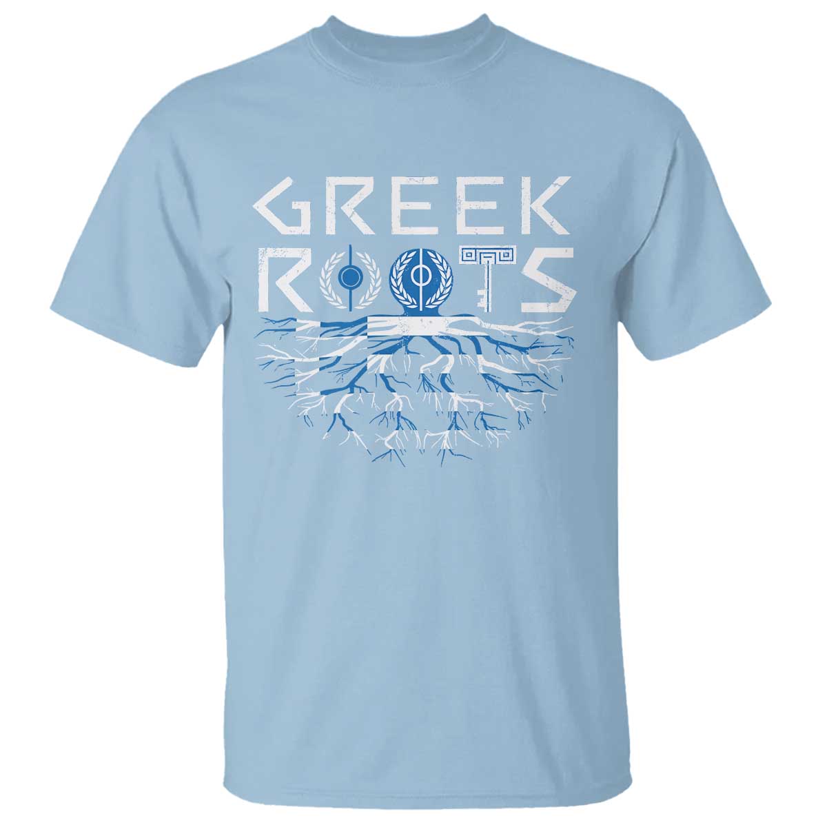 Greek Roots Pride T Shirt TS09 Light Blue Print Your Wear