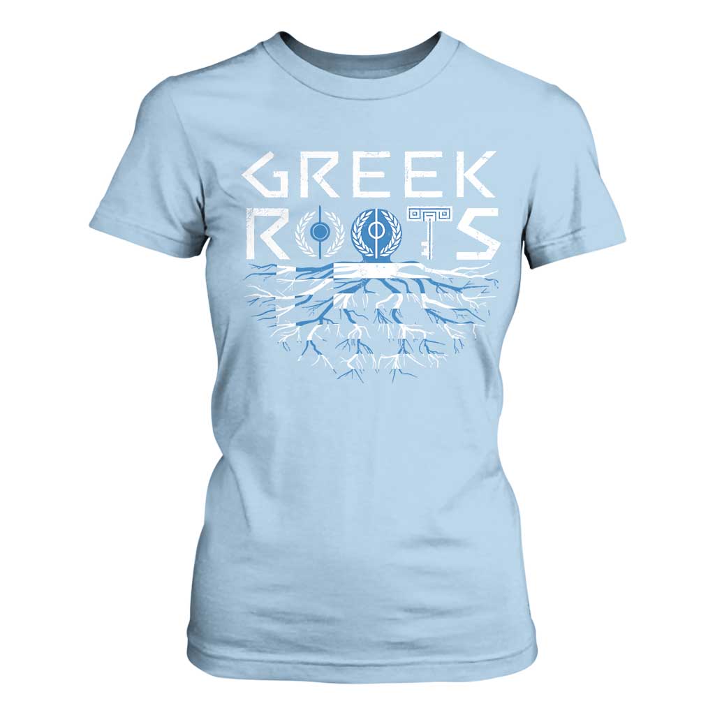 Greek Roots Pride T Shirt For Women TS09 Light Blue Print Your Wear