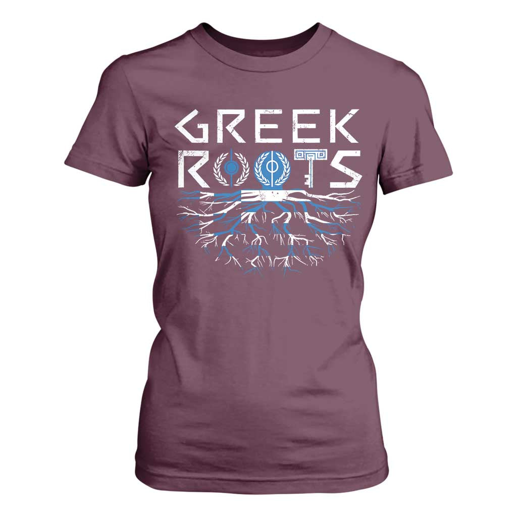 Greek Roots Pride T Shirt For Women TS09 Maroon Print Your Wear