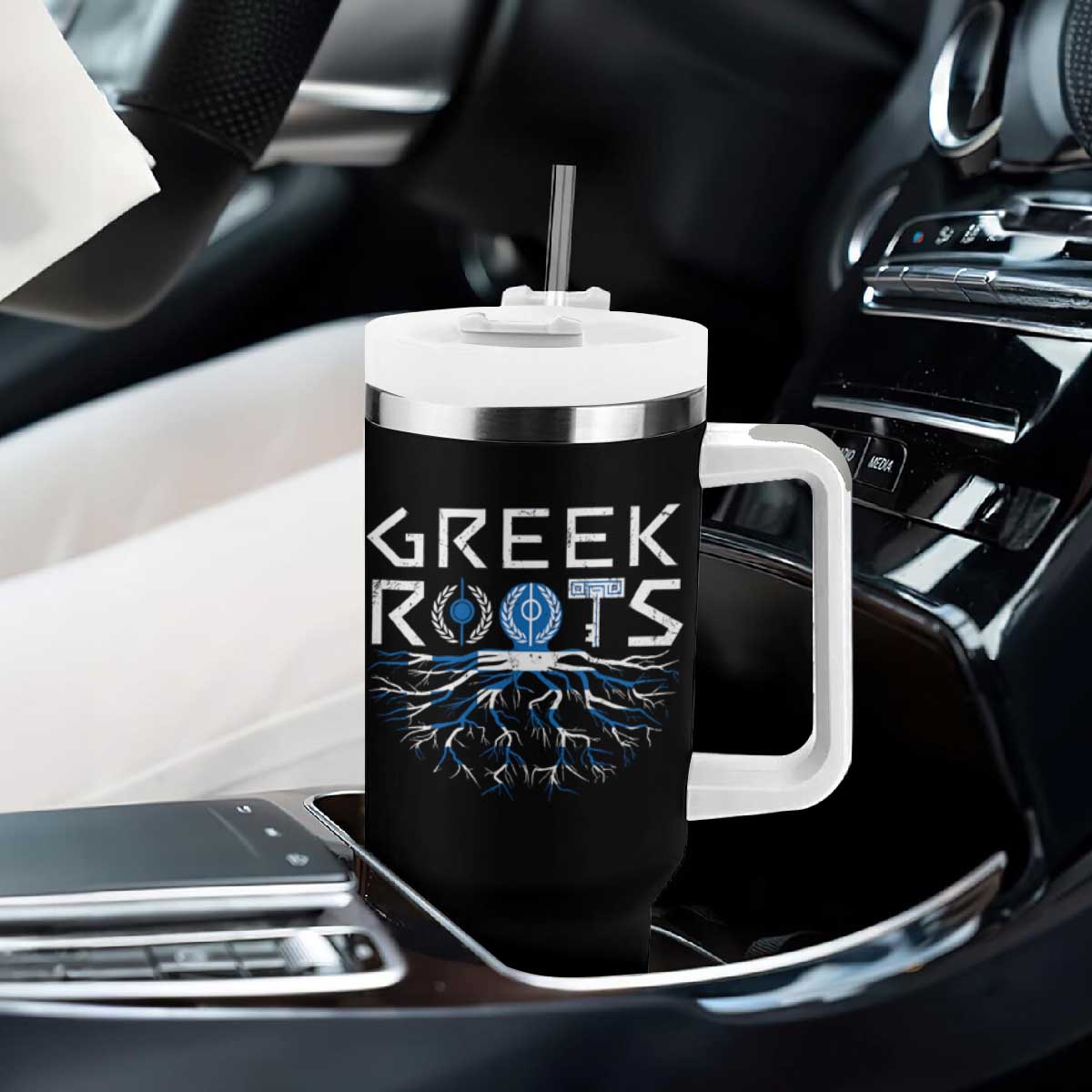 Greek Roots Pride Tumbler With Handle TS09 Print Your Wear