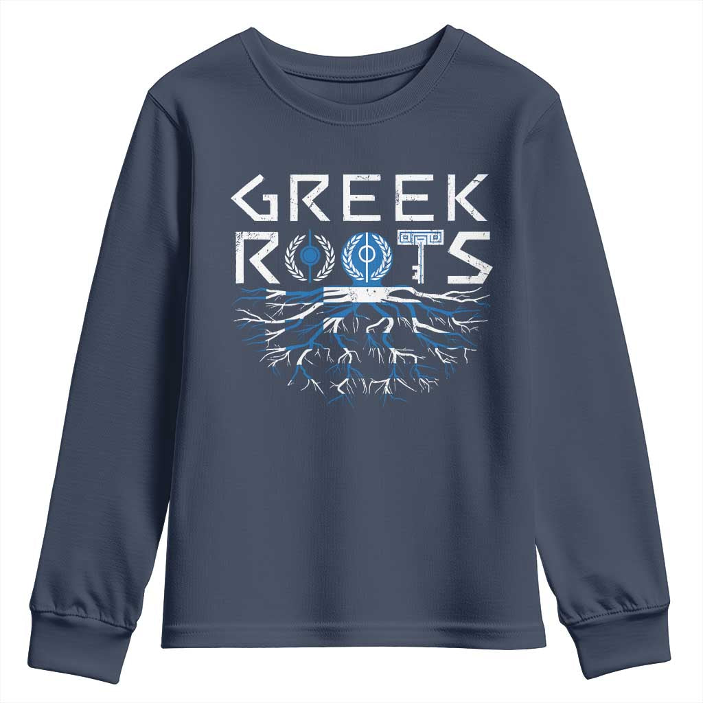 Greek Roots Pride Youth Sweatshirt TS09 Navy Print Your Wear