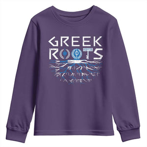 Greek Roots Pride Youth Sweatshirt TS09 Purple Print Your Wear