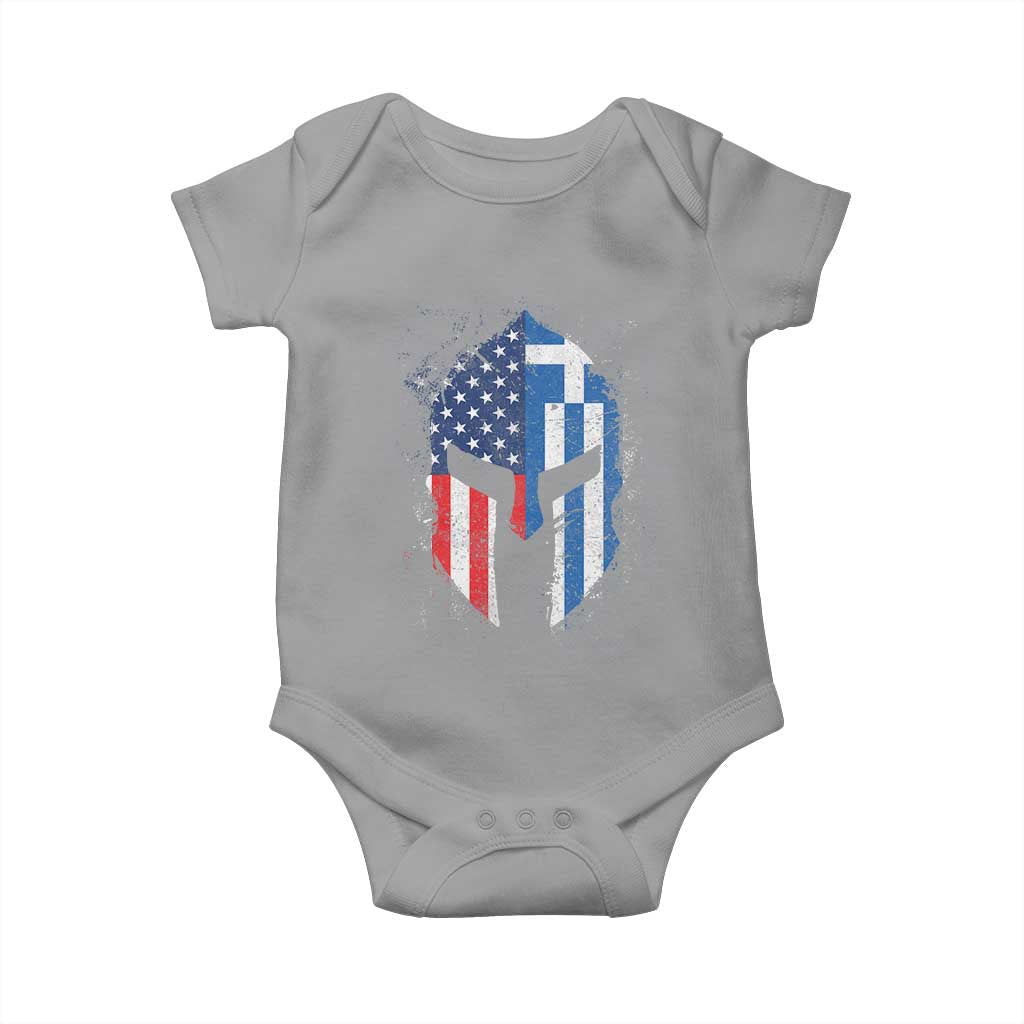 Greek American Pride Baby Onesie Greece Spartan Helmet TS09 Sport Gray Print Your Wear