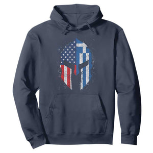 Greek American Pride Hoodie Greece Spartan Helmet TS09 Navy Print Your Wear